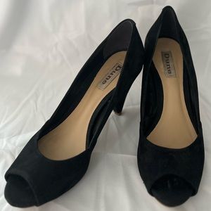 Black Peep Toe Cone Heel Size 10